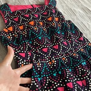 Nanette Lepore geometric black, orange, & pink dress size 8 in great condition